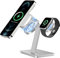 EWA 2 in 1 Wireless Charger Stand Compatible with MagSafe Charger and Apple Watch Charger, Compatible with iPhone14/13/12 Series and Apple Watch 3/4/ 5/6/ 7/8 - Silver (Chargers Not Included)