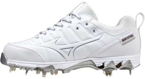 Mizuno Damen 9-Spike Swift 7 Low Softball-Stollen aus Metall, Weiß