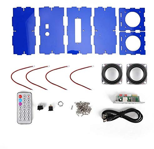 DIY Bluetooth Speaker Kit, Stereo Dual Speaker Electronic DIY Kits, Build Your Own Portable Bluetooth Speaker Power Amplifier with Remote Control(blue)