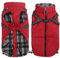 MOREZI Winterhundejacke, wasserdichte Außenschicht, Fleecefutter, Rückenreißverschluss-Design, mit reflektierenden Streifen und Riemen, geeignet für kleine und mittelgroße Hunde-Rot-L