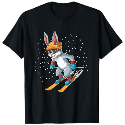 Lustiges Skihäschen Ski- und Snowboardhäschen T-Shirt