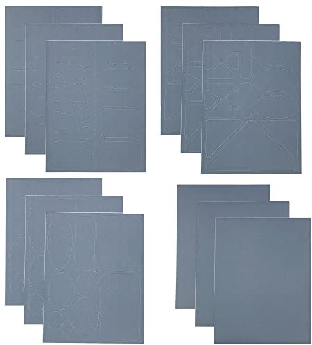 Woohome 12 Blätter Flicken Selbstklebend Stoff Patch, Nylon Kleidung Reparatur Nylon Selbstklebende Reparaturflicken für Bekleidung Daunenjacke Zelt Kleidersack, Grau