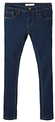 NAME IT Mädchen Nkmrobin Dnmthayer Swe Pant Noos Hose, Dark Blue Denim, 164 EU