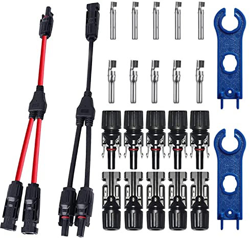 GTIWUNG 1 par Rama Y Conectores Adaptador M/F/F y M/M/F Y2-1 Conectores de Derivación Y Forma Conectores Solar Fotovoltaicos, Macho/Hembra Solar Panel Cable Conector Impermeable