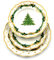 The Royal Family Servizio Piatti di Natale Decoro albero Natalizio con fiocco dorato per 6 posti tavola (18 Pezzi) in Porcellana Lucente e Resistente - Adatto a lavastoviglie e Forno -Gold Christmas