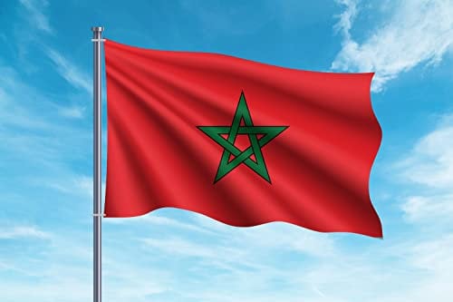 OEDIM Bandera de Marruecos 150x85 cm Reforzada y con Pespuntes Bandera con 2 Ojales Metálicos y Resistente al Agua, Rojo Verde, LEG06500001