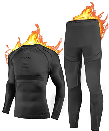 NOOYME Thermounterwäsche Herren Extra Warm Atmungsaktiv Thermoaktiv Funktionswäsche Herren Funktionsunterwäsche Herren Set Flexibel Skiunterwäsche Herren Warme Unterwäsche für zu Hause Winter