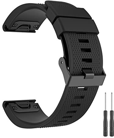 Vancle QuickFit Armband, 22 mm, kompatibel mit Garmin Fenix 5/Fenix 5 Plus/Forerunner 935/Approach S60/Quatix 5/Fenix 6/Fenix 6 Pro, Schwarz