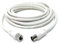 DRUT 4m RF TV Aerial Male to F Type Connector Male Plug Coaxial Coax Cable Lead 75 Ohm 3C 2V 13ft White Nickel Connectors