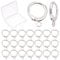 CREATCABIN 1 Box 50pcs Leverback Earring Hooks Round Silver Real Platinum Plated Brass Earwire French with Horizontal Open Loop Ear Wire for Women Dangle Jewelry Making DIY Supplies Findings