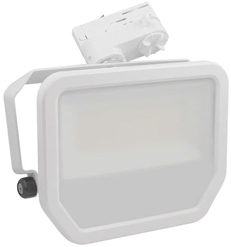 Xenterio LED Flutlichtstrahler für 3-Phasen Stromschiene, Alu, 50W, 3000K (warmweiß), 5250lm, 100°, 55000h, weiß