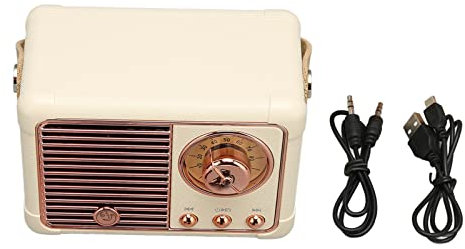 Retro-Bluetooth-Lautsprecher, Vintage-Radio, Kabelloser Kleiner Lautsprecher, Tragbarer Stereo-Lautsprecher Mit Altmodischem Design Für Küche, Schreibtisch, Schlafzimmer, Outdoor-Dekoration(Gelb)