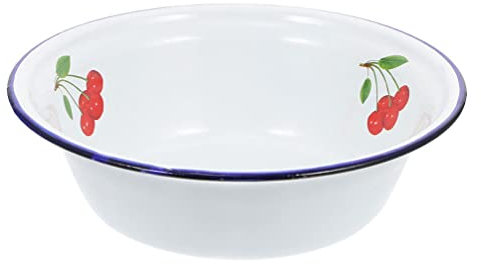 Snack Container Retro Enamel Washing Basins Vintage Dinner Plate Enamelware Dinner Plates for Indoor Outdoor Camping Farmhouse Kitchen Grease Container (Color : Assorted Color)