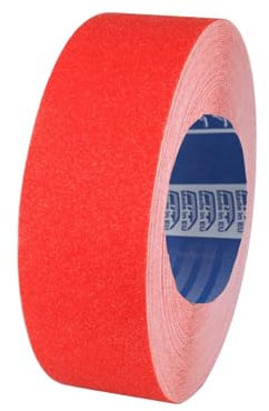 ACIT Nastro antiscivolo, strisce adesive antiscivolo per gradini, ottimo per interni ed esterni, anti caduta, antisdrucciolo, strisce antiscivolo per scale, (18,3 mt x 25 mm, Rosso)