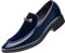 Zapatos de cuero azules para hombre elegantes zapatos de traje de encaje zapatos de negocios formales zapatos de boda zapatos casuales zapatos de trabajo sin cordones, azul, 41 EU