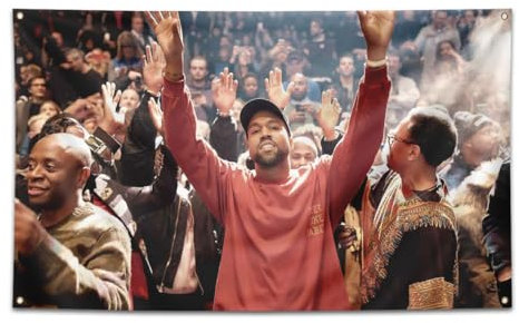 INTCHE Kanye West Tapisserie-Flagge, 90 x 150 cm, lustiges Poster, langlebige Herren-Höhlenwandflagge mit Messingöse, geeignet für Universitätsschlafsaal, Dekoration, Outdoor, Party