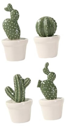 Ciieeo 4pièces Décoration De Bureau Céramique Cactus Plantes Bonsai Simulées pour Maison Bureau Et Restaurant