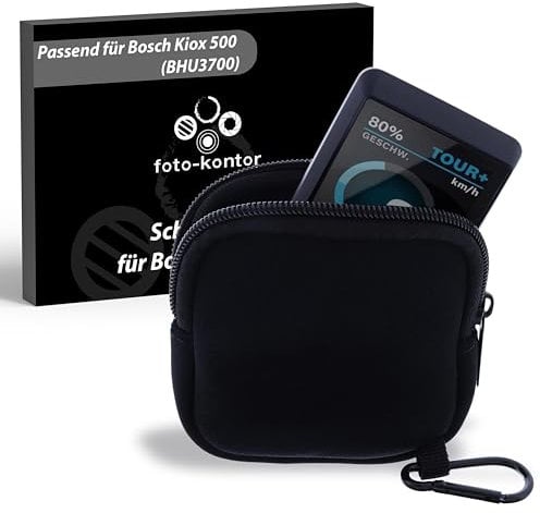foto-kontor Schutzhülle für Bosch Kiox 500 (BHU3700) Schutztasche für E-Bike Display stoßfest Ebike Zubehör Elektrofahrrad Accessoire Tasche wasserabweisend Abdeckung Hülle Schwarz