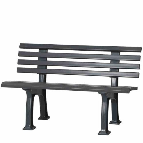 möbelando Gartenbank >Ibiza< in anthrazit, Kunststoff - 54x74x120cm (BxHxT)