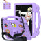AKABEILA Funda para tablet Samsung Tab A 8.0 2019 T290 T295/Tab A7 Lite 8.7 2021 T220 T225, bonita funda para niños, a prueba de golpes, con correa para el hombro, asa, soporte, color morado claro
