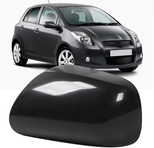 Generic Car Rearview Mirror Cover for Toyota Yaris 2006-2011, Black Door Mirror Covers Caps, Left Right Side Mirror Covers Caps, Extra Protection Layer for Your Rearview Mirror (Left