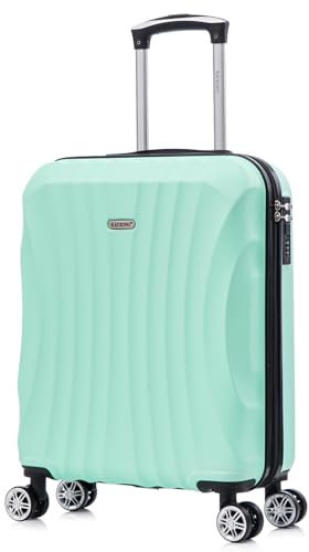 RAYKONG Valise Cabine ABS 55x40x20cm (44L) - Petites valises de Voyage légères 20 Pouces - (RK03|Menthe)
