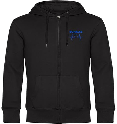 multifanshop Kapuzen Sweatshirt Jacke - Schalke - Herzschlag