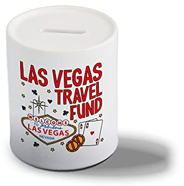 Father Fox - Las Vegas Travel Fund - Holiday, Money Box Gift, Piggy Bank, Ceramic