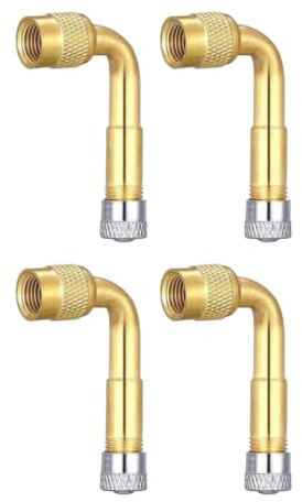 Manovella Fahrradventil Verlängerung - Ventiladapter - Ventilverlängerung Set für Auto, Motorrad. Roller, Scooter Fahrrad Schubkarren (4 x 90 Grad)
