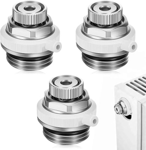 mizikuu 3er-Set Automatische Heizkörperentlüfter, 1/2 Anschluss Automatischer Heizkörper Entlüfter Entlüftungsstopfen Ventil Selbstentlüftendes Kühlerventil Entlüftungsventil