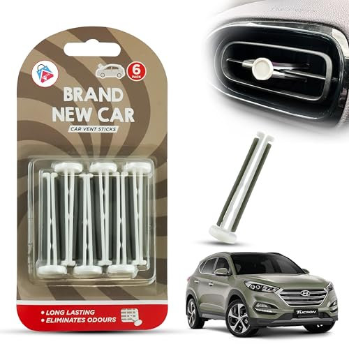 Lot de 6 bâtons d'aération de voiture longue durée de 6 cm, parfum de voiture neuve, désodorisant et élimination des odeurs, fraîcheur des voitures sans effort