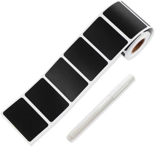 120 Pcs Tafel-Aufkleber, wasserdichte Etiketten selbstklebend mit Stift, Küchen Klebeetiketten Partner für Gewürzgläser, Marmelade usw, 6x5cm (Rechteckig)