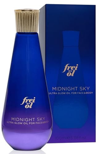 frei öl – ULTRA GLOW ÖL Midnight Sky mit elegantem Duft - für Gesicht & Körper für mehr Glow & sichtbar glattere Haut, Vitamin E und Jojobaöl, vegan & dermatologisch getestet, 100 ml