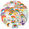 50 Stück Regenbogen Aufkleber, Regenbogen wasserfest Aufkleber,Bunte Abziehbilder,Graffiti-Aufkleber,Regenbogenbrücken Aufkleber Dekor für Laptop Gepäck Scooter Becherr