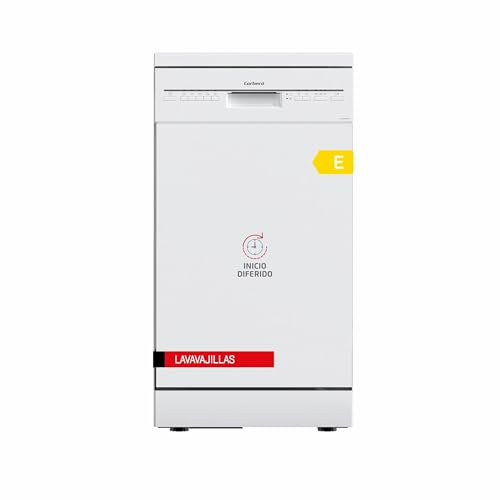 Corberó - Lavavajillas 10 Cubiertos | CLVM403W | 5 Programas con 4 Temperaturas, Indicadores LED | Inicio Diferido, Función Inicio-Pausa | 49 Db | Blanco