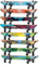 BiJun Skateboard-Wandhalterung, Snowboard-Wandhalterung, horizontales Ski-Wandregal, Skateboard-Rack, Aufbewahrungshalter, Longboard-Wandaufhänger (8 Schichten schwarz)
