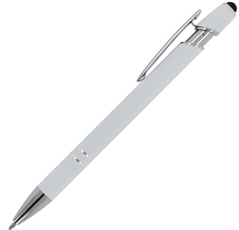 Touchpen Kugelschreiber / aus Metall / Soft-Touch / Farbe: weiß