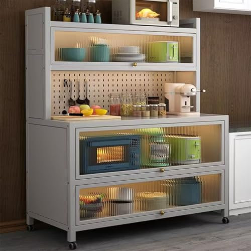 GOKEUEKDY Sparsame Spüle mit Unterschrank, freistehende Edelstahlspüle, Schwarze Küchenspüle mit Abfluss und Warm- und Kaltwasserhähnen und Ablageregalen