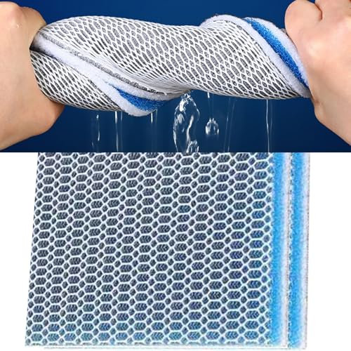 AQUACLR 8D Filterwatte Aquarium, Filterschwamm Aquarium, Aquarium Filtermaterial, Filterschwämme, Wiederverwendbar, Geeignet für Fischteich- und Aquariumfilter (25 x 11 cm)