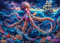 Giant Octopus Jigsaw Puzzles Age 14+ for Adults 1000 Piece Storm Lightning Ship Jigsaws 1000 Pieces for Adults