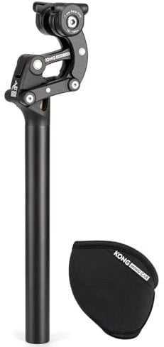 KONG MING CAR Attacco reggisella ammortizzato 27,2/30,9/31,6 x 365mm – Reggisella a sospensione a parallelogramma, in alluminio, corsa di 50mm, ammortizzazione regolabile, per mountain bike (Φ27.2mm)