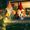 HONGLAND Metal Gnome Yard Art -18 Inch Garden Gnomes Statues Outdoor Decor with Watering Can Solar Lights -3D Outdoor Figurines for Patio Yard Lawn Porch Ornament Gardening Gifts