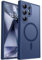 CANSHN Magnetica Cover per Samsung Galaxy S24 Ultra (6.8 Pollici), [Protezione Completa Della Fotocamera] Custodia Traslucida Opaca Protettiva Sottile Antiurto,Blu Profondo