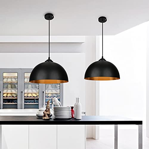 Lospitch 4x Pendelleuchte, Retro-Lampenschirm Hängelampe, Industrielle Vintage LED Pendellampe,E27 Fassung für max 60W, Ø 30cm（Ohne Leuchtmitte）für Wohnzimmer,Esszimmer,Keller,Bar