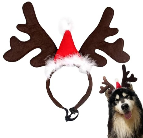 Serre-tête en Bois de cerf de Noël pour Chien, Festival, Costume de Cosplay pour Animaux de Compagnie pour Vacances, Noël et fêtes à thème, Accessoires festifs