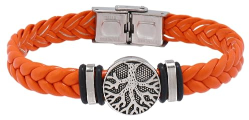 HUIANGLIYG Bracelet en Cuir Tressé Fait Main avec Boucle pour Homme, Motif Arbre de Vie, Style Viking Vintage, Idéal pour Noël Ou Un Anniversaire.