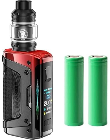 Aegis Legend 5 E-Zigaretten Set, 200W Akkuträger, 5,5ml Z Subohm Verdampfer Tank + 2x Akku (Rot)