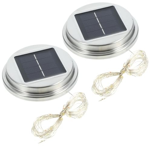 MAGICLULU Lot de 2 Pièces de Rechange pour Lampe Solaire Extérieure, Couvercles Solaires pour Boule en Verre Craquelé, Étanches et Écoénergétiques, Compatibles Guirlandes Lumineuses