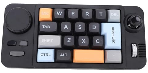 Gugxiom Programmable Macro Keyboard with RGB Backlight, Sayo Device 19 Key One Handed Wired USB-C Mechanical Keypad with Knob Joystick, Hot Swappable for Work & Game
