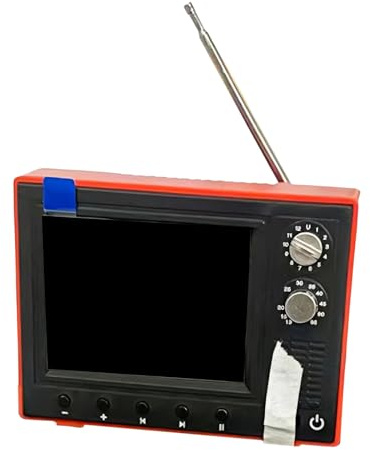 Mini TV Retro, Juguete de televisión en Miniatura Funcional, Reproductor de Video para Casas de muñecas, Pantalla 720P, 8GB, USB, batería 150 min, Accesorios para Casas de muñecas